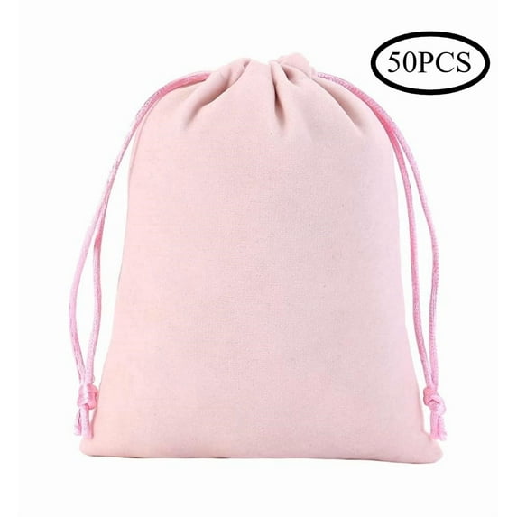 50Pcs Velvet Jewelry Bags With Drawstring 5 Colors Mix Pouches Gift Bags for Wedding Favors Party Christmas Candy Bags(4.0X4.8Inches)
