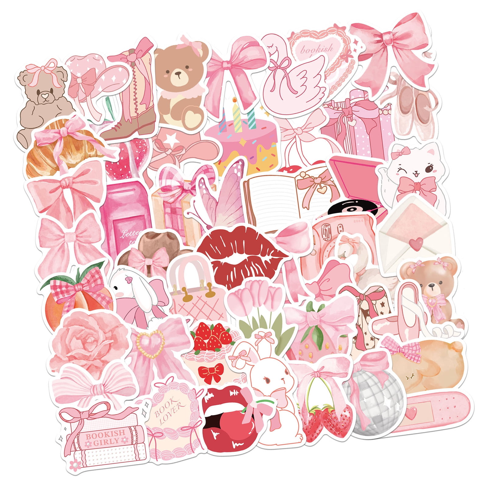 50Pcs Water Resistant Cartoon PVC Sticker Aesthetic Sticker for Water ...