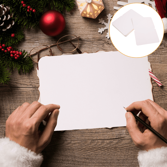 Milisten 50Pcs Blank White Greeting Cards for DIY Party Messages with Fine Material and Compact Design