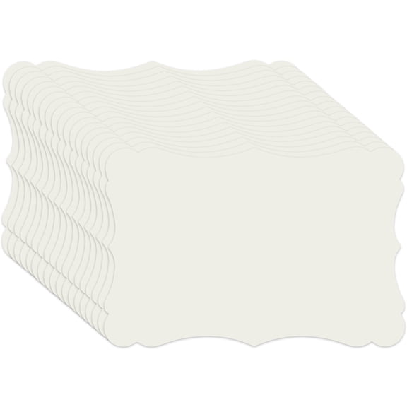 50Pcs White Blank Kraft Cards Cardstock Paper Thick Greeting Card Vintage Floral Border 4x6In Portable Bookmark Note