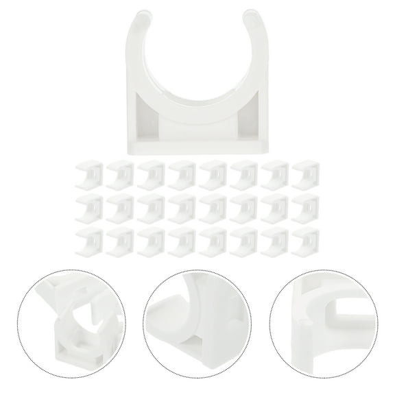 50Pcs White PVC U Shape Pipe Clamp Support for Corrosion Resistant Pipe Fixing