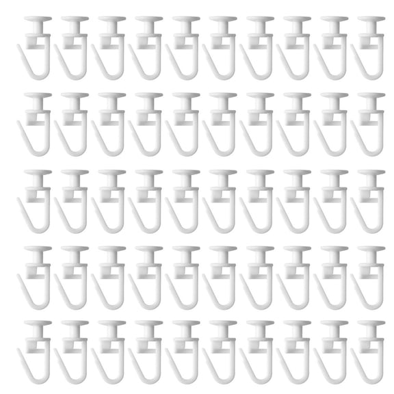 50Pcs Curtain Track Lockable Hook Curtain Gliders Curtain Rails Hook for Window Curtain Rails Ceiling Gliders