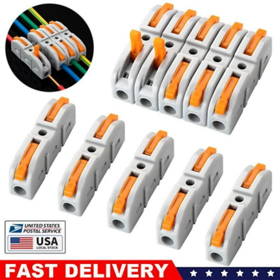 50Pcs Wire Connector, 1 Conductor Compact Splicing Wire Connectors for 24-12 AWG