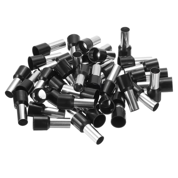 50Pcs 4AWG/Gauge Wire Ferrule Insulated Connectors, Black - E25-16 Model for Electrical Projects