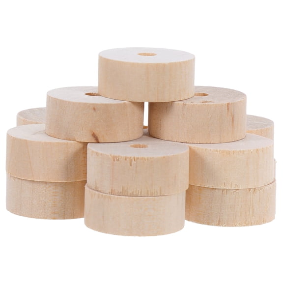 50Pcs Wood Craft Wheels for Model Cars Natural Light Yellow Unfinished Wood Wheels for Creative Projects
