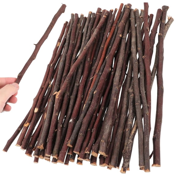50Pcs Wood Sticks for Crafts,Bexikou 11.8 Inch Long 0.1-0.3 Inch in Diameter Craft Sticks,Natural Twigs Sticks for Crafting, DIY School Projects, Card Making, Embellishments & Photo Props