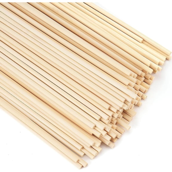50Pcs Wooden Dowel Rods 1/4 x 12 Inch Wood Sticks for Crafts, Precut Wooden Rod Sticks Natural Wood Dowels for Craft and DIY Projects, Cake Dowels Hardwood Craft Dowel Rods