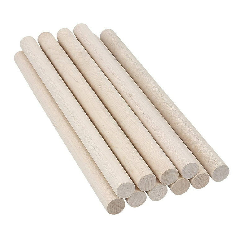 Unfinished Natural Wood Dowel Rods Solid Hardwood Sticks for