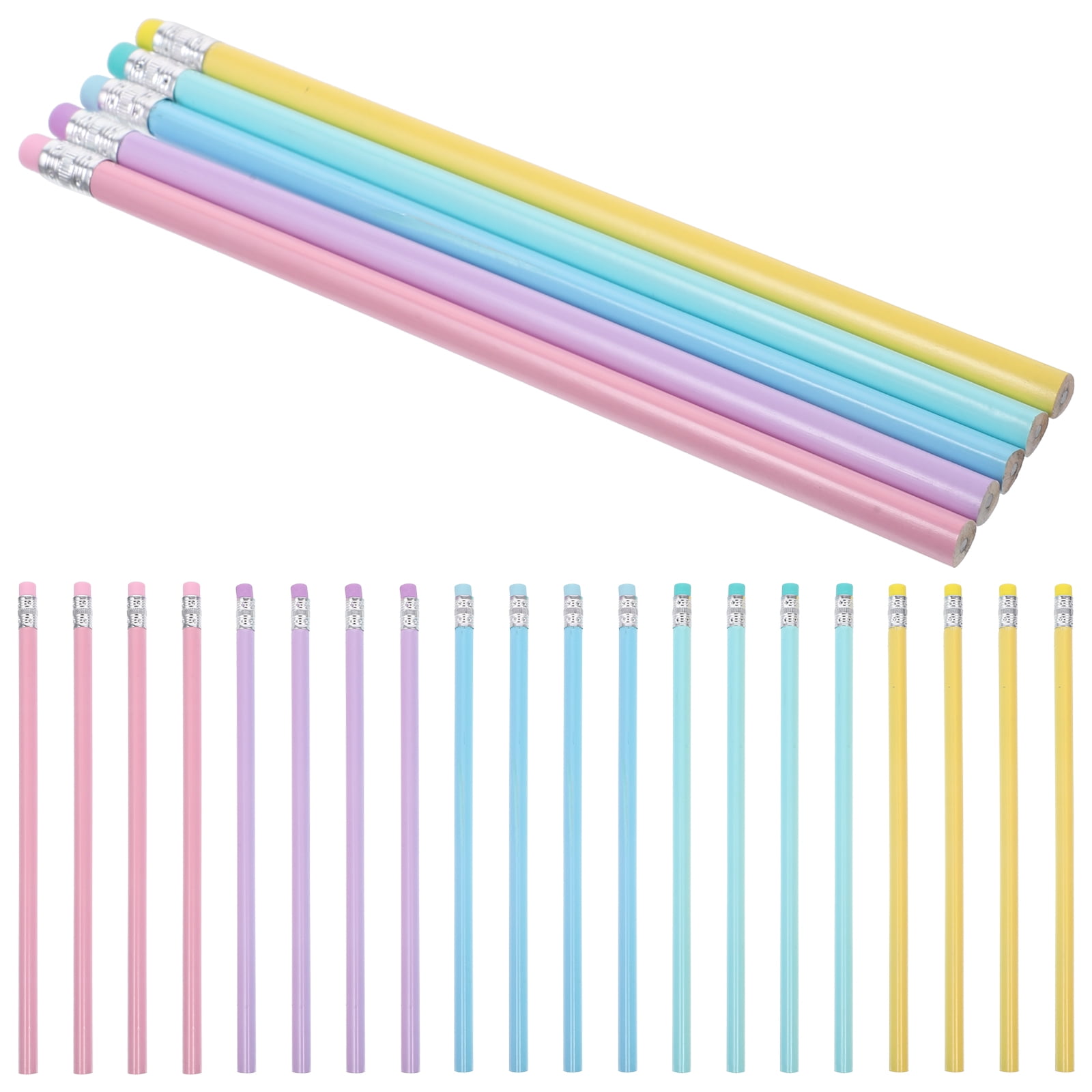 50Pcs Wooden Pencil Decorative Pencils Portable Pencil Solid Color Pencils Painting Writing Wood Pencils