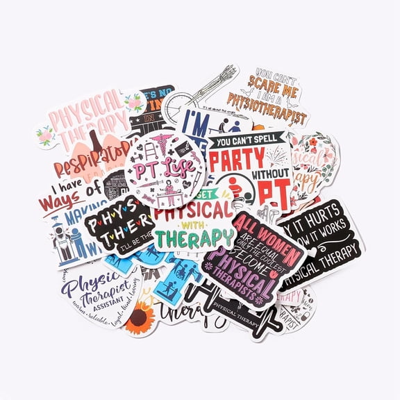 50Pcs World Physiotherapy Day Theme Waterproof Self Adhesive Paper Stickers DIY