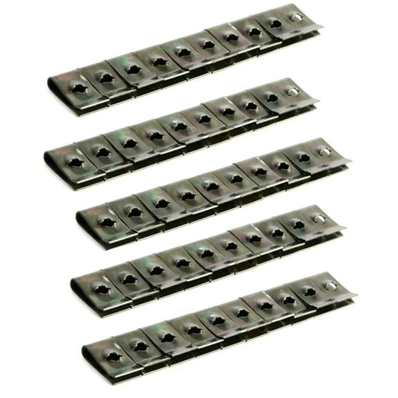 50Pcs/lot Metal Car Speed Fastener Clips Screw U-Nuts Self Tapping Spring Plate