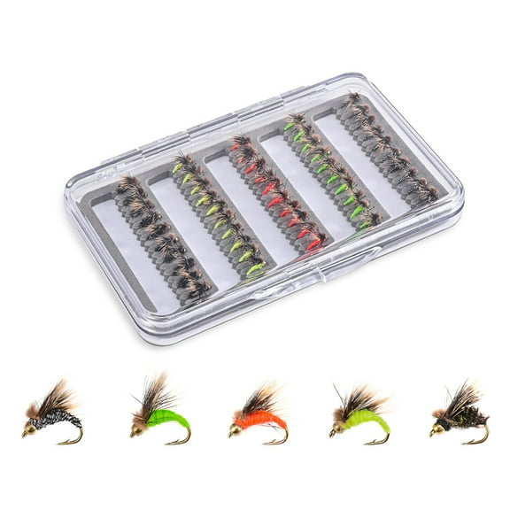 50Pcs/pack Flies Fly Fishing Lures Flies Trout Bass Baits Steel Head Hook Fly Fishing Tackle Sharpened Hook Flies