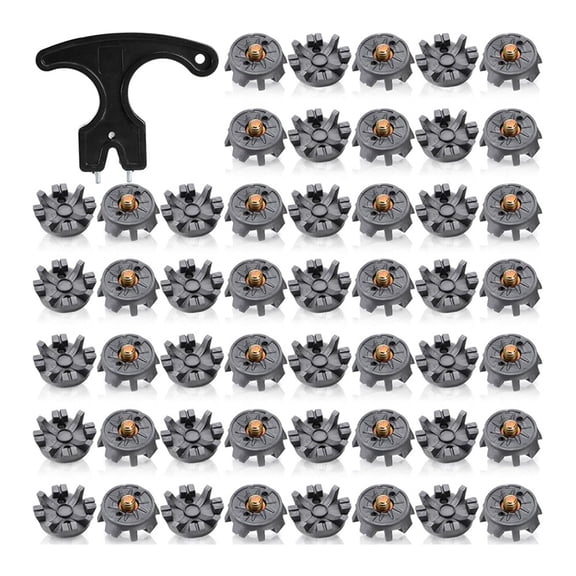 50Piece Golf Spikes, Golf Cleats Replacement with Cleat Spanner, Metal Thread Screw 6 mm Soft Pins Stud
