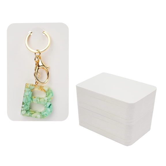 50Pieces Keychain Card Holder for Display Keyring Card Jewelry Packaging Supply Jewelry Keychain Holder Card for Selling