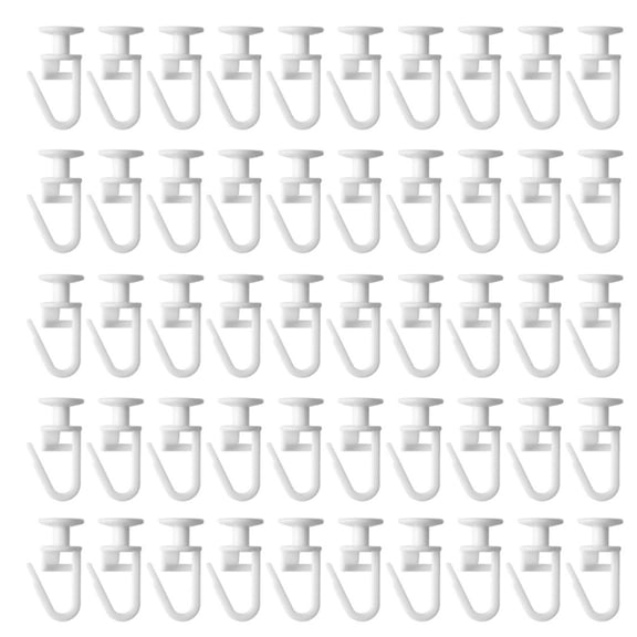50Pieces PVC Curtain Track Sliders Gliders with Opening Hook for Window Drapery
