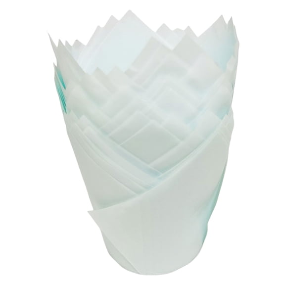 50Pieces Tulips Shape Muffins Cups Oil Proof Cupcake Cases Elegant Cupcake Wrappers for Home Baking and Celebration