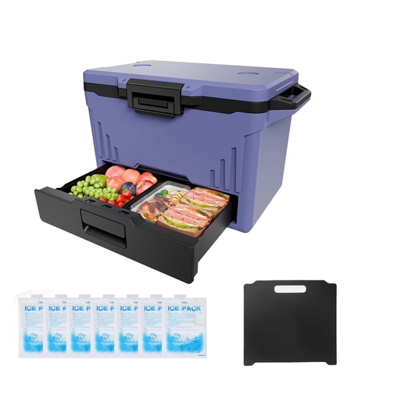 50QT Hard Cooler Portable Ice Chest Leak-Resistant Insulated for 48 Hours Ideal for Camping Concerts Sports Ultra-Light Design