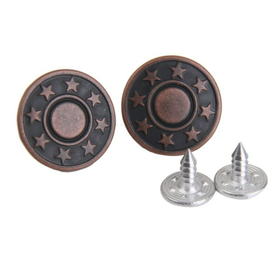 50Set 17mm NO-SEW Star Pattern Tack Snap Jeans Buttons with Screw ( )