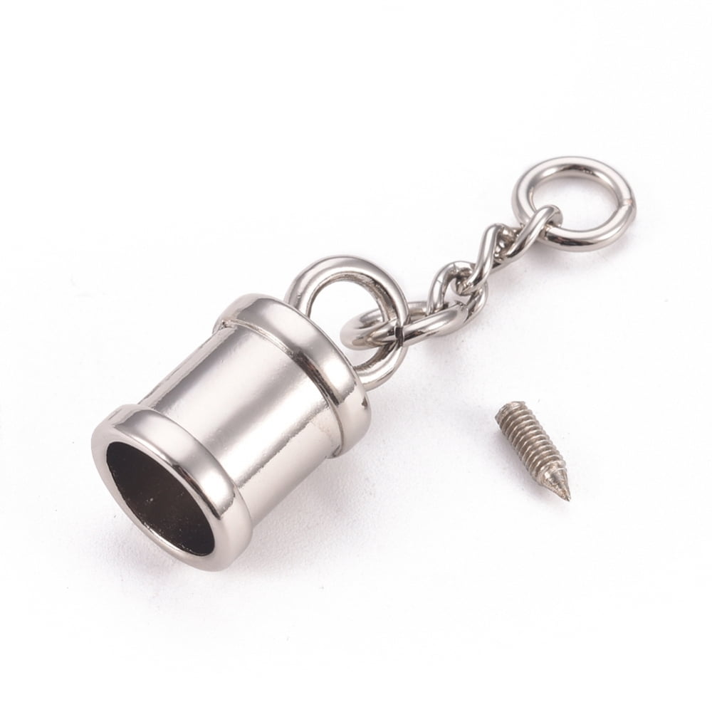 50Set Alloy Chain Extender with Bead Cap Bails and Curb Chains Platinum Bead Cap Bails: 25.5x13.5mm Inner: 10.5mm