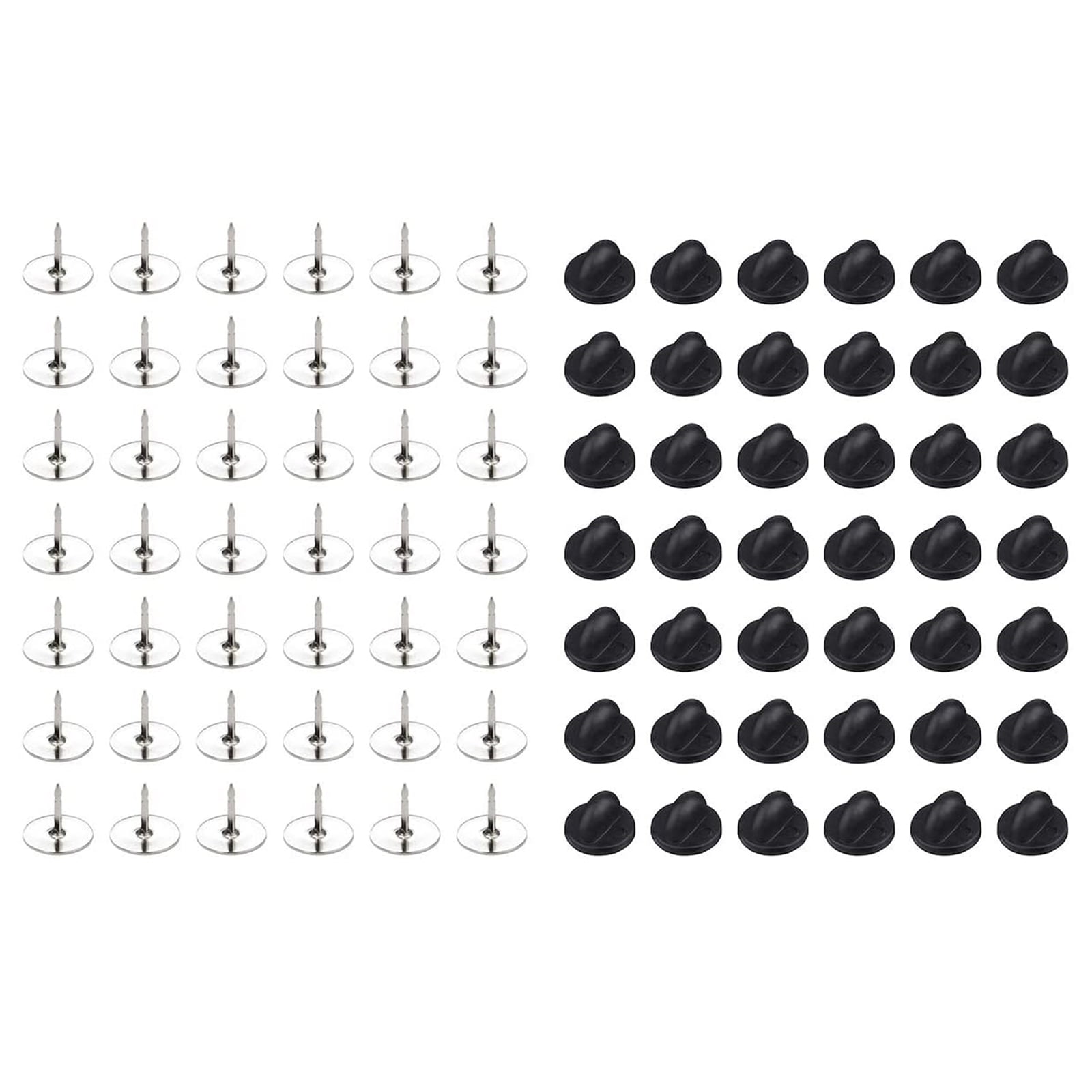50Set Tie Tacks Pin with PVC Rubber Pin Back for Butterfly Clutch Pins ...