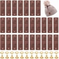 thumbnail image 1 of 50Sets Handmade Tags Imitation Leather Crochet Labels with Iron Rivet Brown Rectangle Crochet Tags for Handmade Embossed Tag for DIY Crafts Knitting Sewing Hats Purses Clothing 76mm, 1 of 8