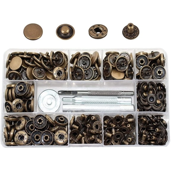 50Sets Multifunctional 15mm Metal Button Press Studs Fasteners for Bag Making