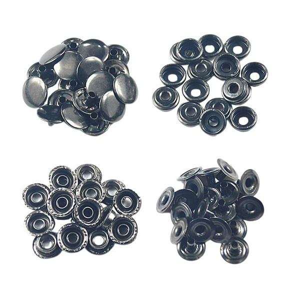 50Sets Snap Fasteners Press Stud Button Leather Craft Coat Jeans Bag Fixing Black