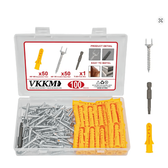 50Sets Solid Wood Baseboard Seamless Nails Double-headed Self-tapping Screws Foot Line Special Nails Invisible Security Screws