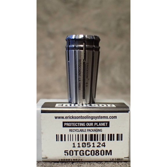 50TGC080M ERICKSON 8mm TG50 Coolant Single Angle Collet, 8.000-7.873mm (BN133)