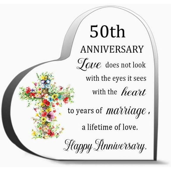 50Th Anniversary Love Does Not Look With The Eyes It Sees Inspirational Gifts For Friends, Gifts For Family Coworker Home Decorative Signs