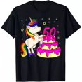 thumbnail image 1 of 50Th Bday Unicorn Rainbow Cake Theme Birthday Party T-Shirt Unisex S-5XL Hot Trending Shirt, Vintage Birthday Gift, 1 of 2