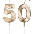 thumbnail image 1 of 50Th Birthday Candles For Cakes, Number 50 Candle Cake Cupcake Topper For Birthd, 1 of 6