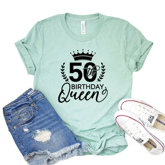 50Th Birthday T-shirt Women's Party Tee 1971 Shirts Fifty And Fabulous Shirt B'day Queen Gift 50 Af Tshirt