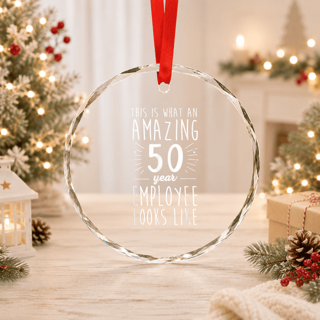 50Th Work Anniversary Employee Appreciation Years Of Service Glass ...