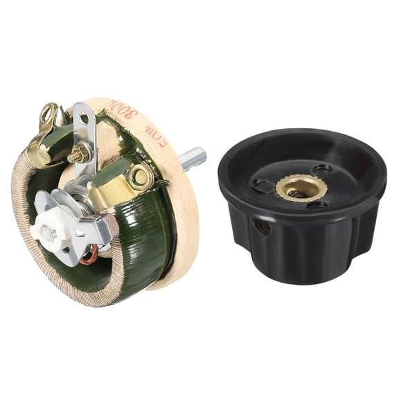 50W 1 Ohm Rheostat, Ceramic Rheostat Adjustable Resistor High Power Wirewound Potentiometer Variable Resistor with Variable Control Knob Cover