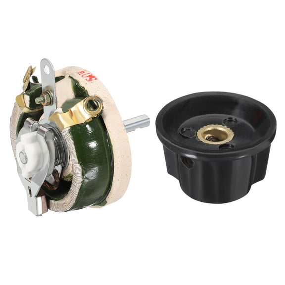 50W 1 Ohm Rheostat, Ceramic Rheostat Adjustable Resistor High Power Wirewound Potentiometer Variable Resistor with Variable Control  Knob Cover