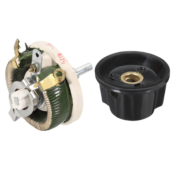 50W 1 Ohm Rheostat, Ceramic Rheostat Adjustable Resistor High Power Wirewound Potentiometer Variable Resistor with Variable Control  Knob Cover