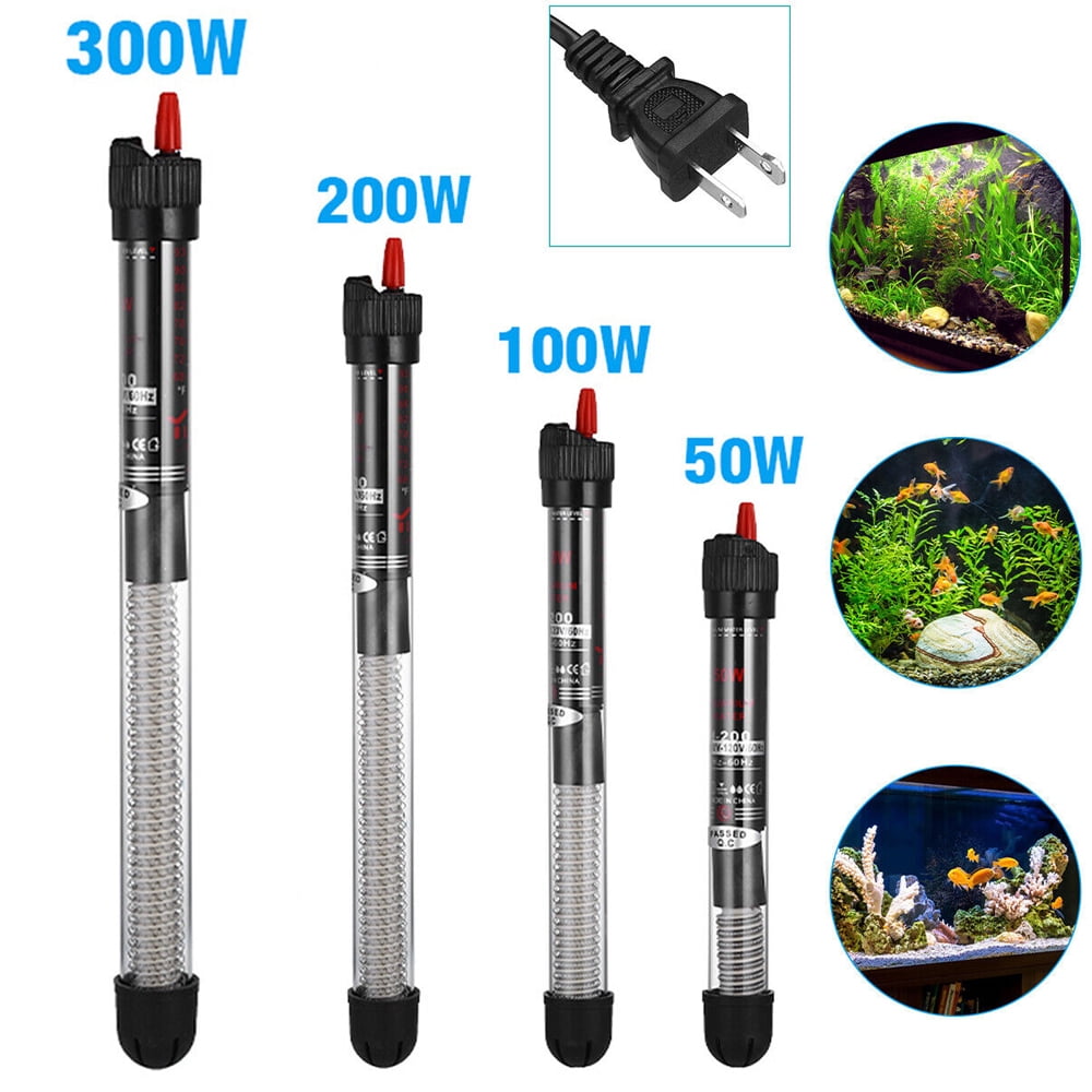 50W/100W/300W Adjustable Aquarium Heater, Submersible Glass Water Heater for 5 70 Gallon Fish