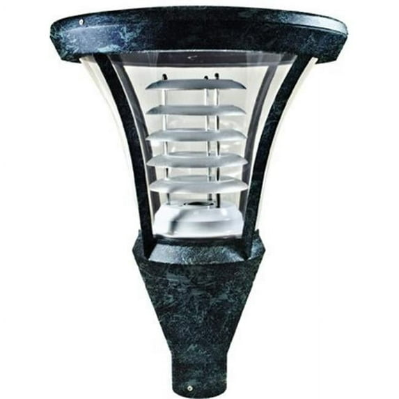 50W 120V Powder Coated Cast Aluminum Post Top Light Fixture with High Pressure Sodium Lamp, Verde Green - 22.75 x 17.25 x 17.25 in.
