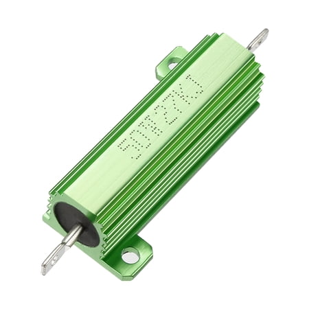 50W 27k Ohm Aluminium Housing Chassis Mount Wirewound Power Resistor Green 1pcs