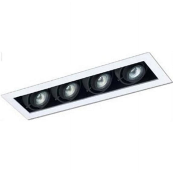 50W 4 Light Linear Double Gimbal, White & Black - Medium
