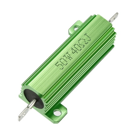 50W 40 Ohm Aluminium Housing Chassis Mount Wirewound Power Resistor Green 1pcs