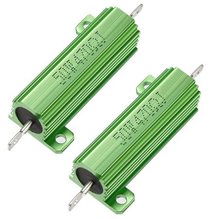 50W 470 Ohm Aluminium Housing Chassis Mount Wirewound Power Resistor Green 2pcs