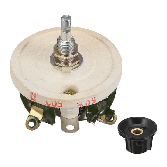 50W 500R Wirewound Ceramic Potentiometer Variable Rheostat Resistor W Knob
