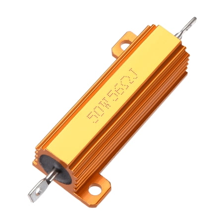 50W 56 Ohm Aluminium Housing Chassis Mount Wirewound Power Resistor Glod 1pcs