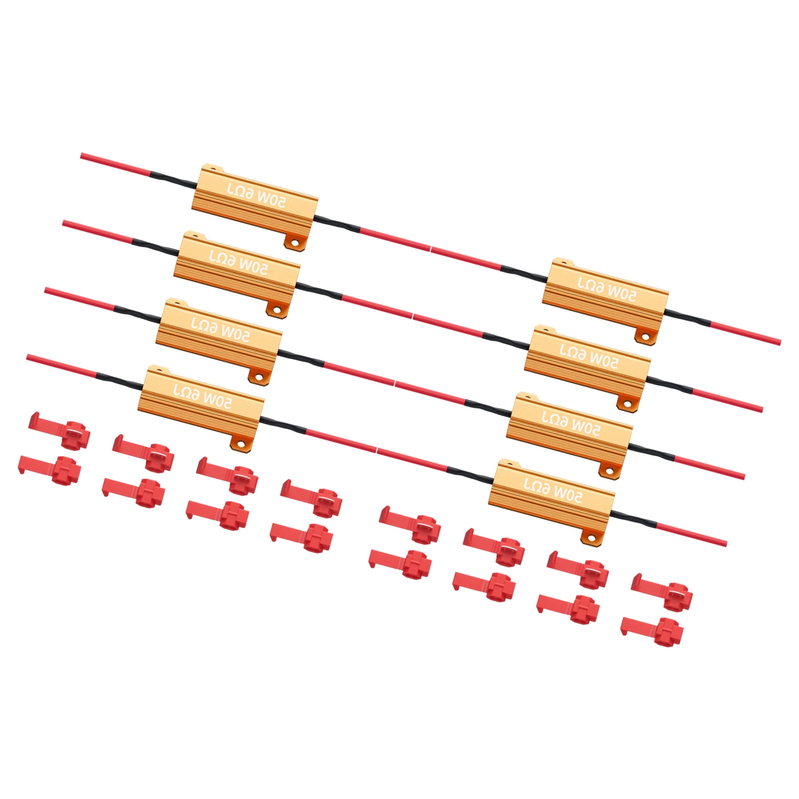 50W 6Ω Aluminum Car LED Resistor 12V, with T-Tap Quick Connector for ...