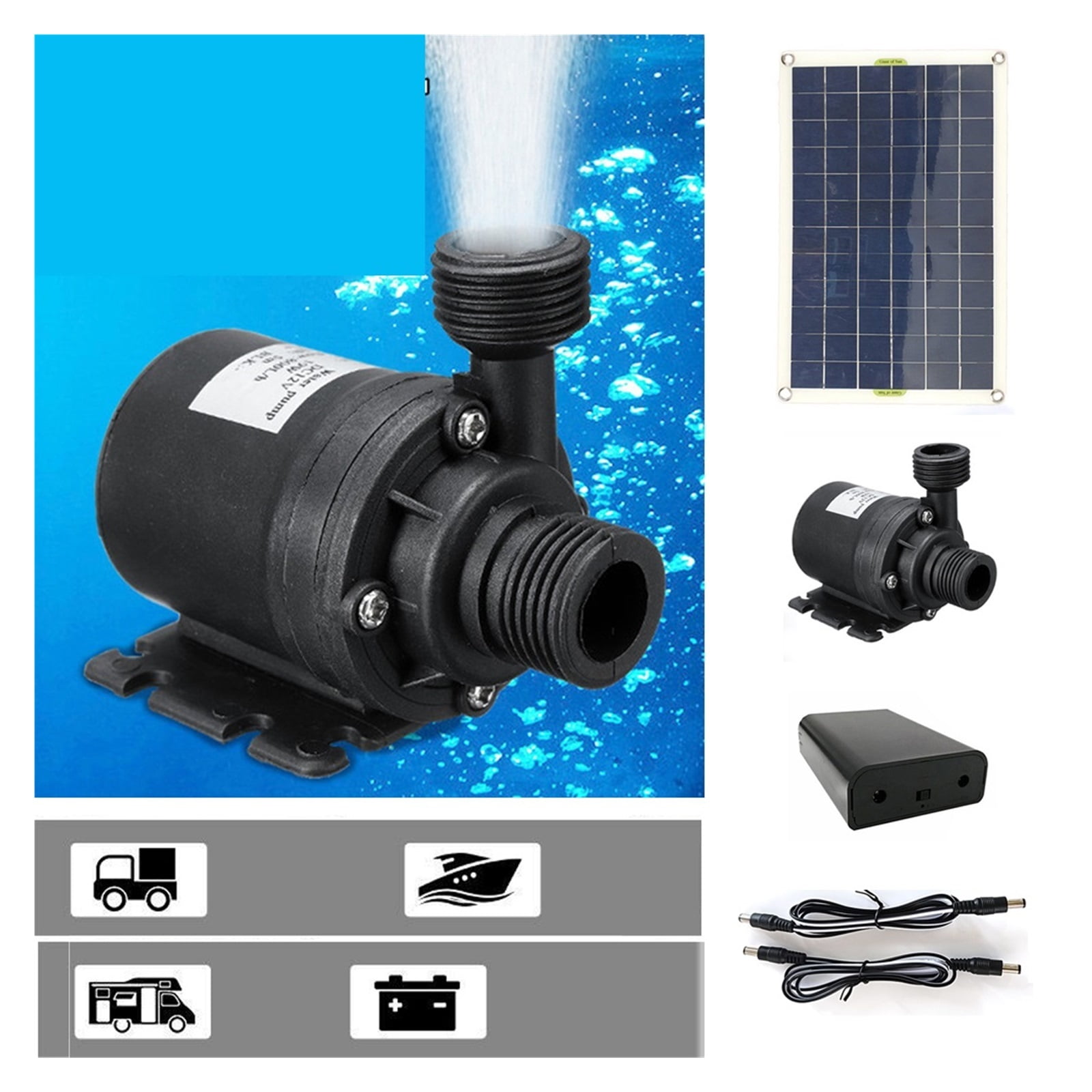 50W 800L/H 5m Solar Water Pump Solar Brushless Motor Circulation Submersible Water Pumps For Birdbath Pool Pond ,High Quality Solar Fountain Water Pump Kit