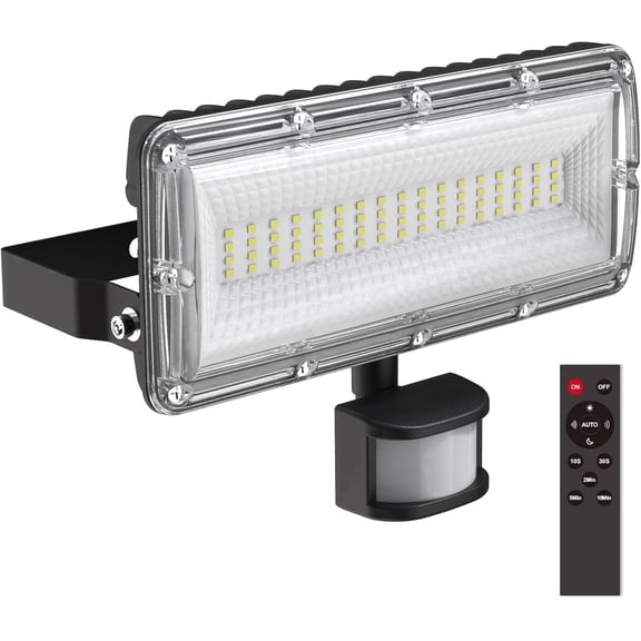 Kekeou 50W Outside Electric Lights, With Motiondetector, Remote , IP67 Hologine Flood Lights For Outside Garden