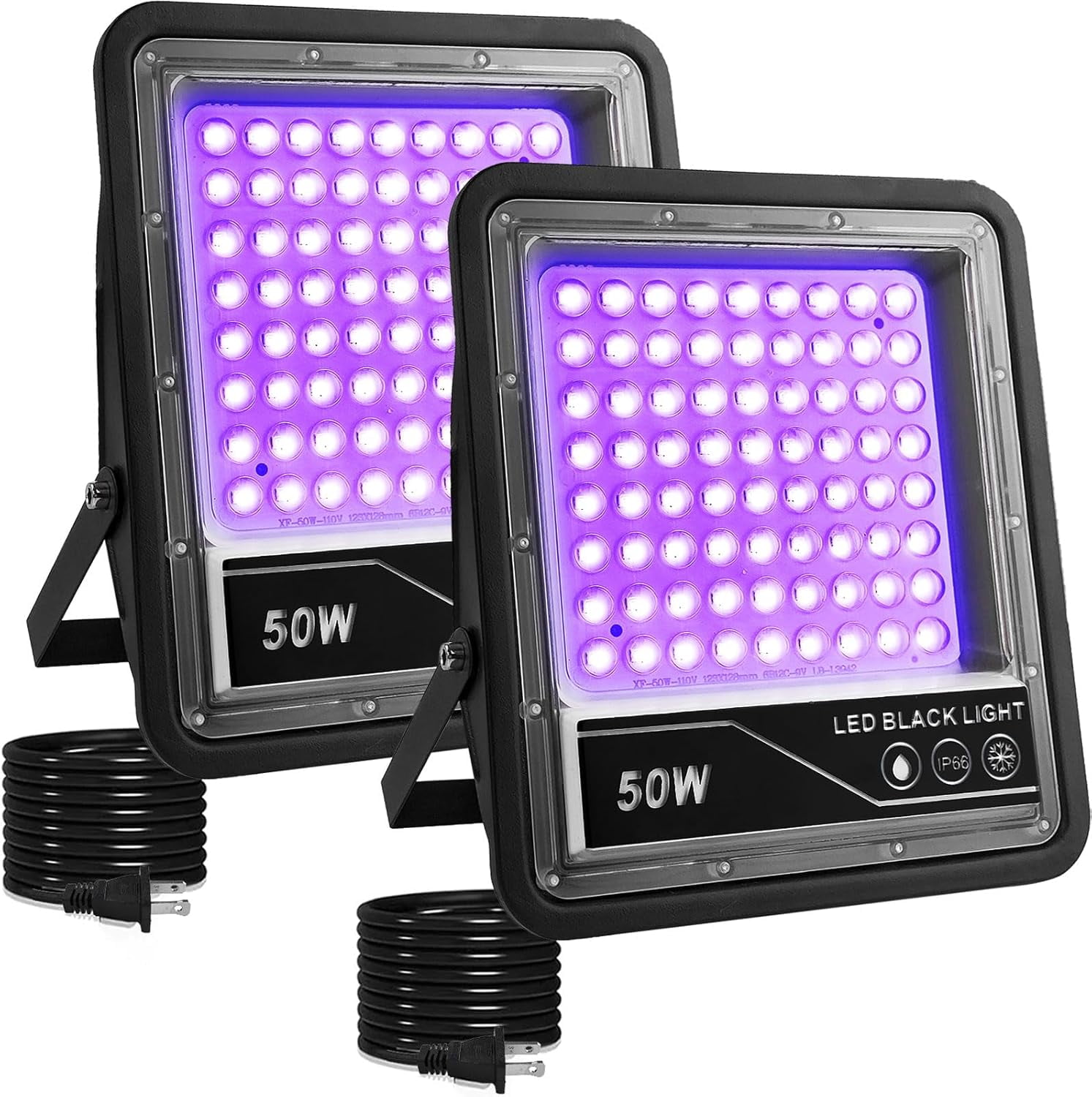 50W LED Black Light, OUSIDE Black Lights for Glow Party, IP66 Waterproof Blacklight UV Flood Light, Glow in The Dark, Upgraded UV Light for Party, Halloween, Body Painting