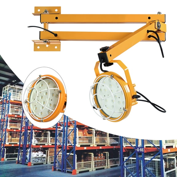 50W LED Loading Dock Light,6000LM 5000K IP65 Waterproof Double Folding Swing Arm Lamp, for Warehouse Dock Container Cold Storage